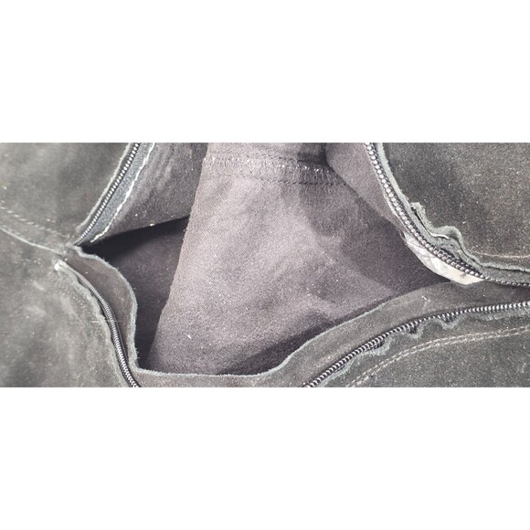 Naughty Monkey Suede Boots Over the Knee Fringe Black Boho Biker Western 8.5 - Picture 13 of 16